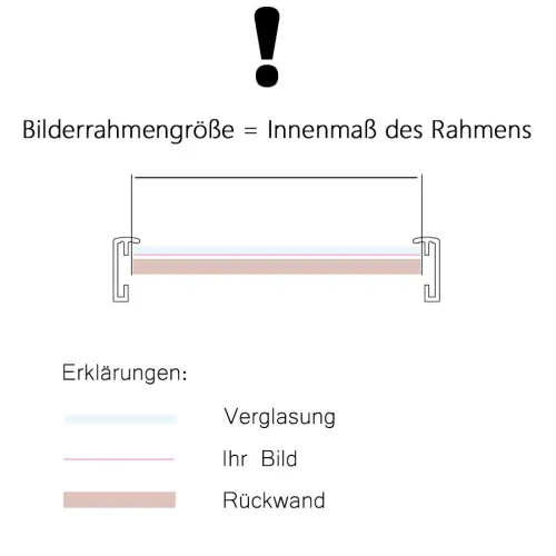 Aluminium Bilderrahmen 100x20 / 20x100 cm NEO